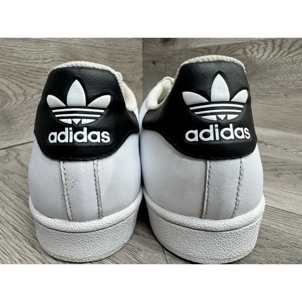 Adidas Superstar Originals White Black Leather Womens Sneakers Shoes Size 8.5
